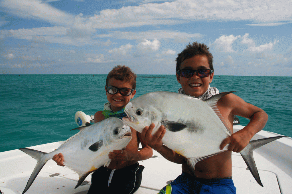 The up and coming anglers of the world catching their first permit on live crabs.